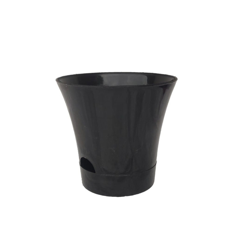 Self Watering Plastic Pots For Indoor Plants - Black Color - Bazodo