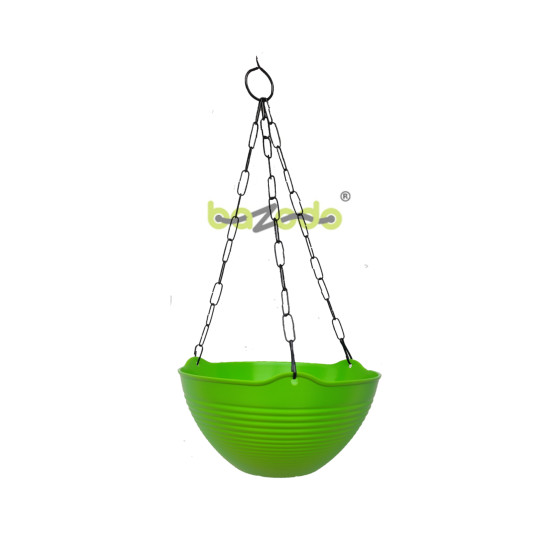 Fancy Hanging Pots with Metal Chain - Green Color - Bazodo
