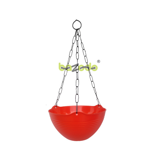 Fancy Hanging Pots with Metal Chain - Red Color - Bazodo