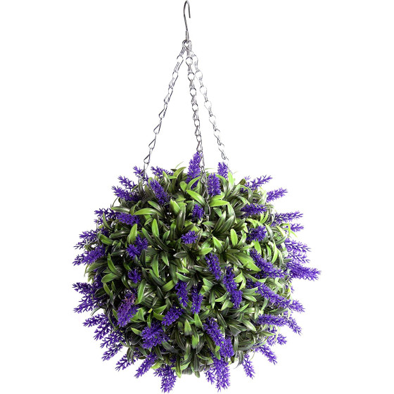 Plastic Hanging Ball Pot Planter - Red Colour
