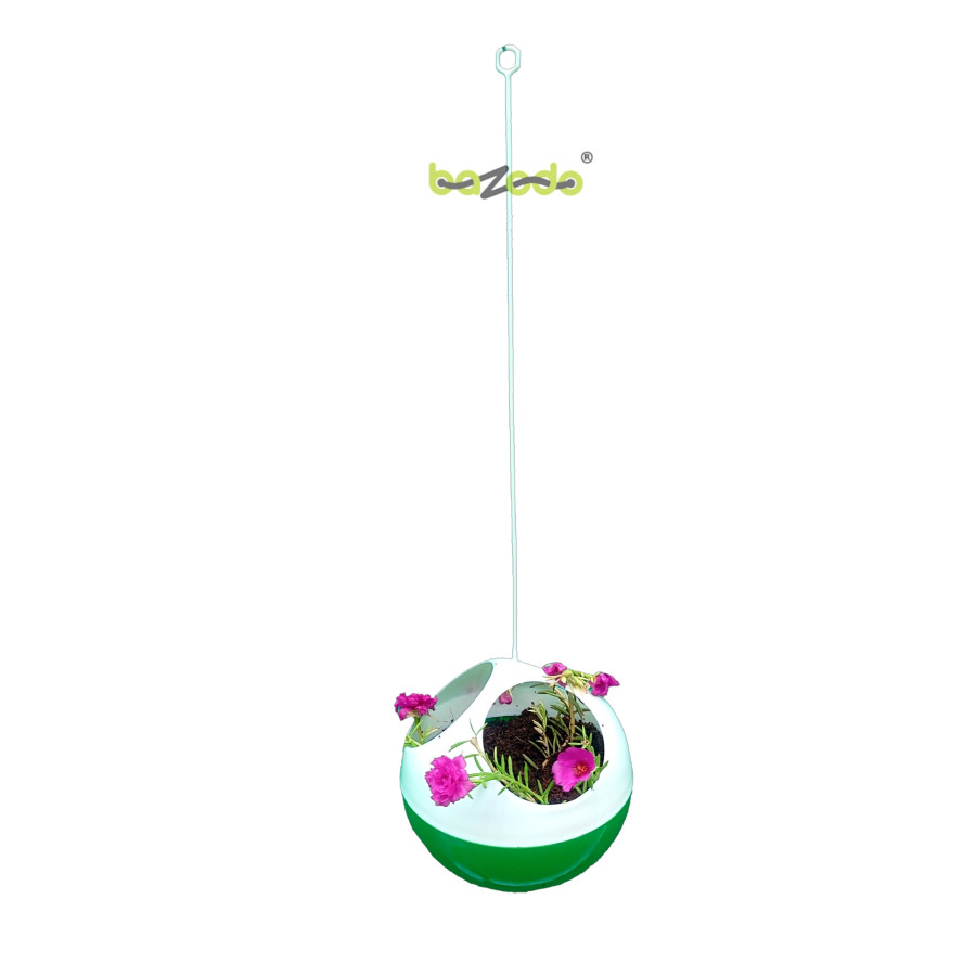 Plastic Hanging Ball Pot Planter combo - 5 Pieces(Red, Violet, Pink, Green, Blue)