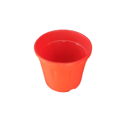 Round 4 inch Plastic Pot for Succulents , Cactus , Rooting - Red Colour