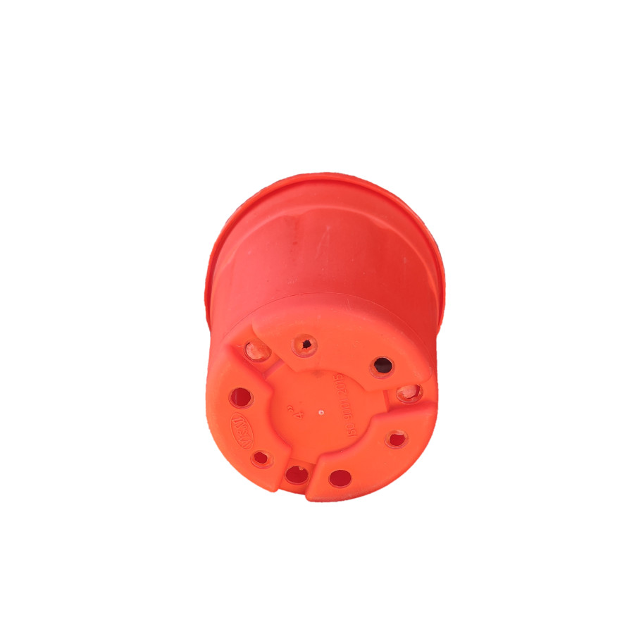 Round 4 inch Plastic Pot for Succulents , Cactus , Rooting - Red Colour