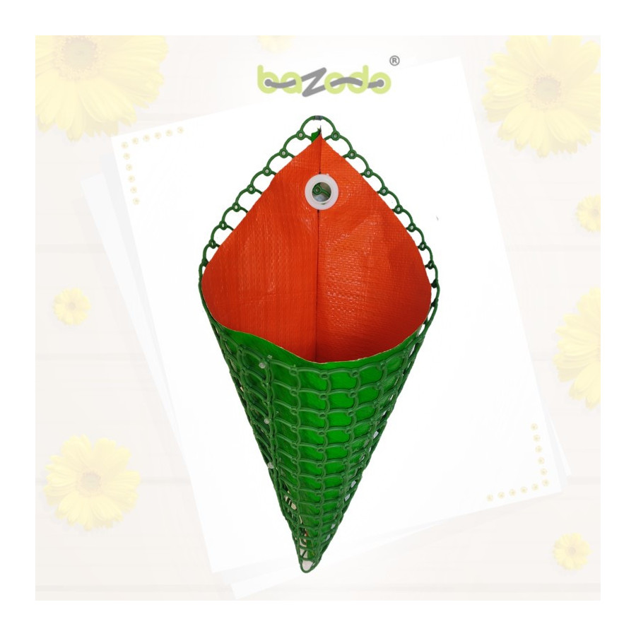 Conical Vertical Hanging HDPE Grow Bags With Strong Support Net- Wall Hanging Flower/Herbal  Plants -220 GSM