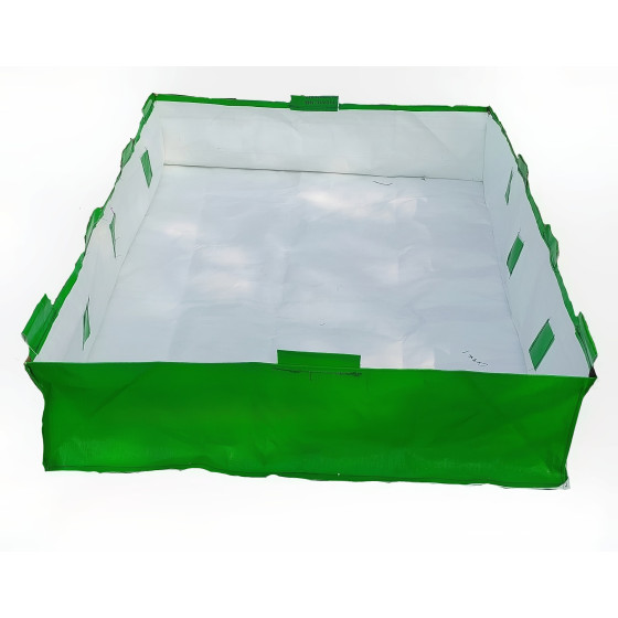72 x 48 x 12 Inch (6 x 4 x 1 Ft)-400 GSM HDPE Rectangular Grow Bag With PVC Pipe Loops