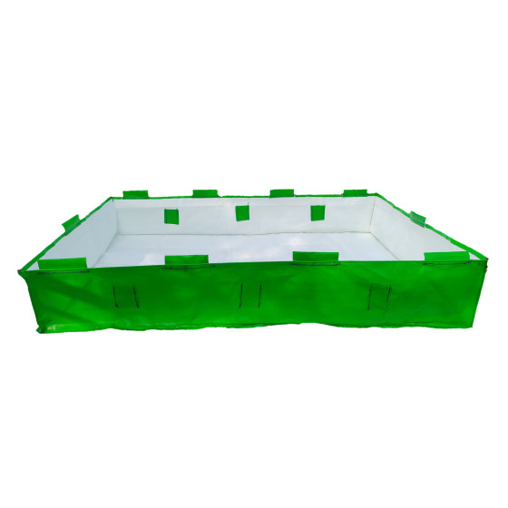 72 x 48 x 12 Inch (6 x 4 x 1 Ft)-400 GSM HDPE Rectangular Grow Bag With PVC Pipe Loops