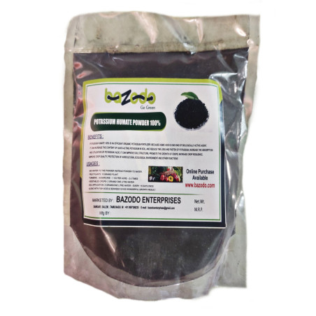 Super Potassium Humate(100%) - 250 grams /Complete Plant Nutrition-Instant Growth/Humic Powder for Plants - Bazodo