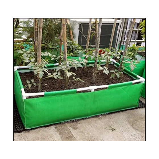 36 x 24 x 12 Inch( 3 x 2 x 1 Ft) - 400 GSM HDPE Rectangular Grow Bag With Supporting PVC Pipes