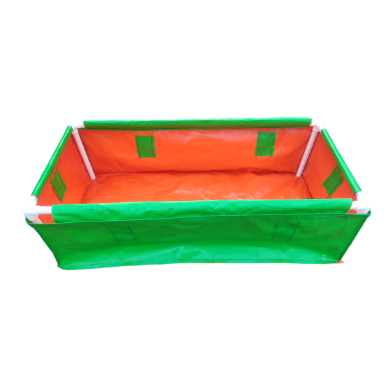 36 x 24 x 12 Inch (3 x 2 x 1 Ft) - 220 GSM HDPE Rectangular Grow Bag With Supporting Pvc Pipes