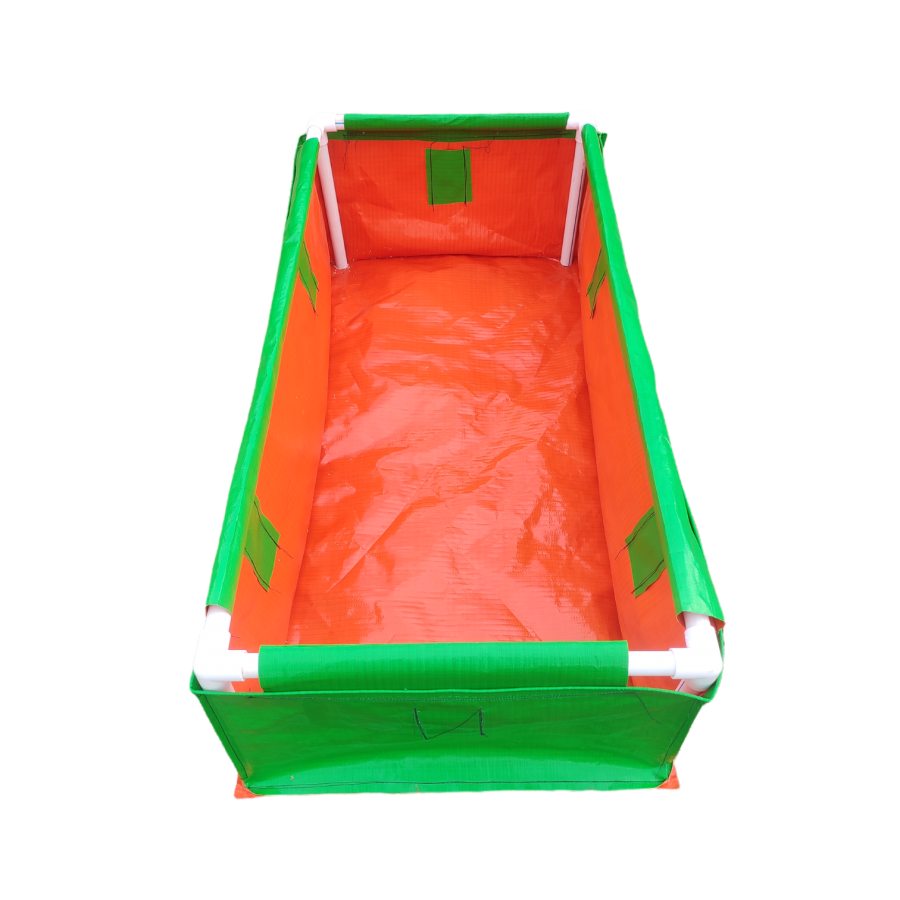 48 x 24 x 12 Inches (4 x 2 x 1 Ft) - 220 GSM HDPE Rectangular Grow Bag With Supporting Pvc Pipes
