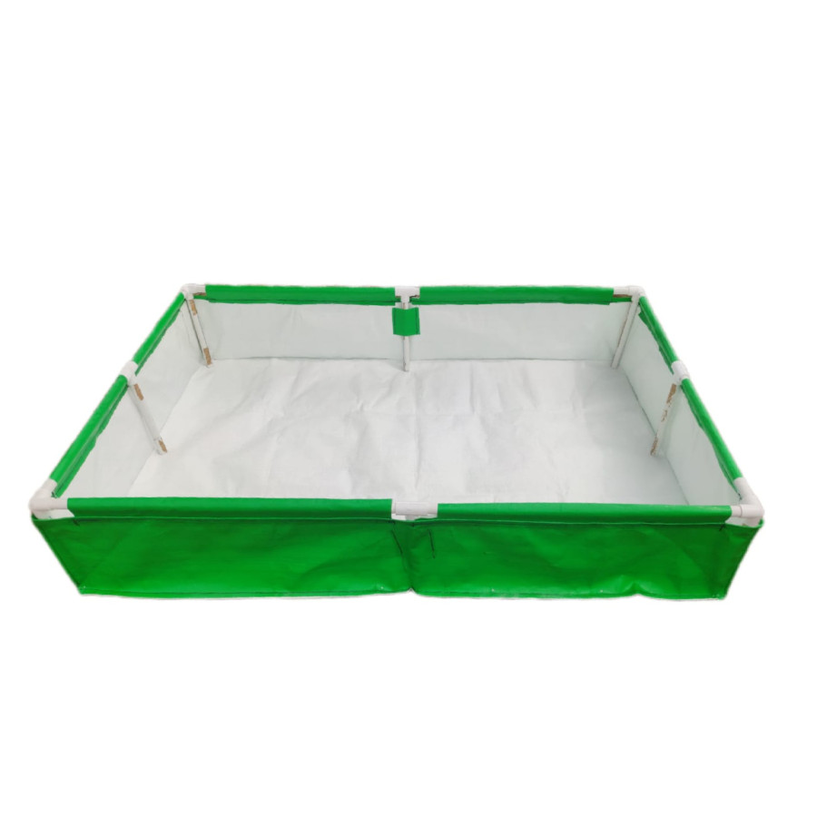 72 x 48 x 12 Inch( 6 x 4 x 1 Ft) - 400 GSM HDPE Rectangular Grow Bag With Supporting PVC Pipes