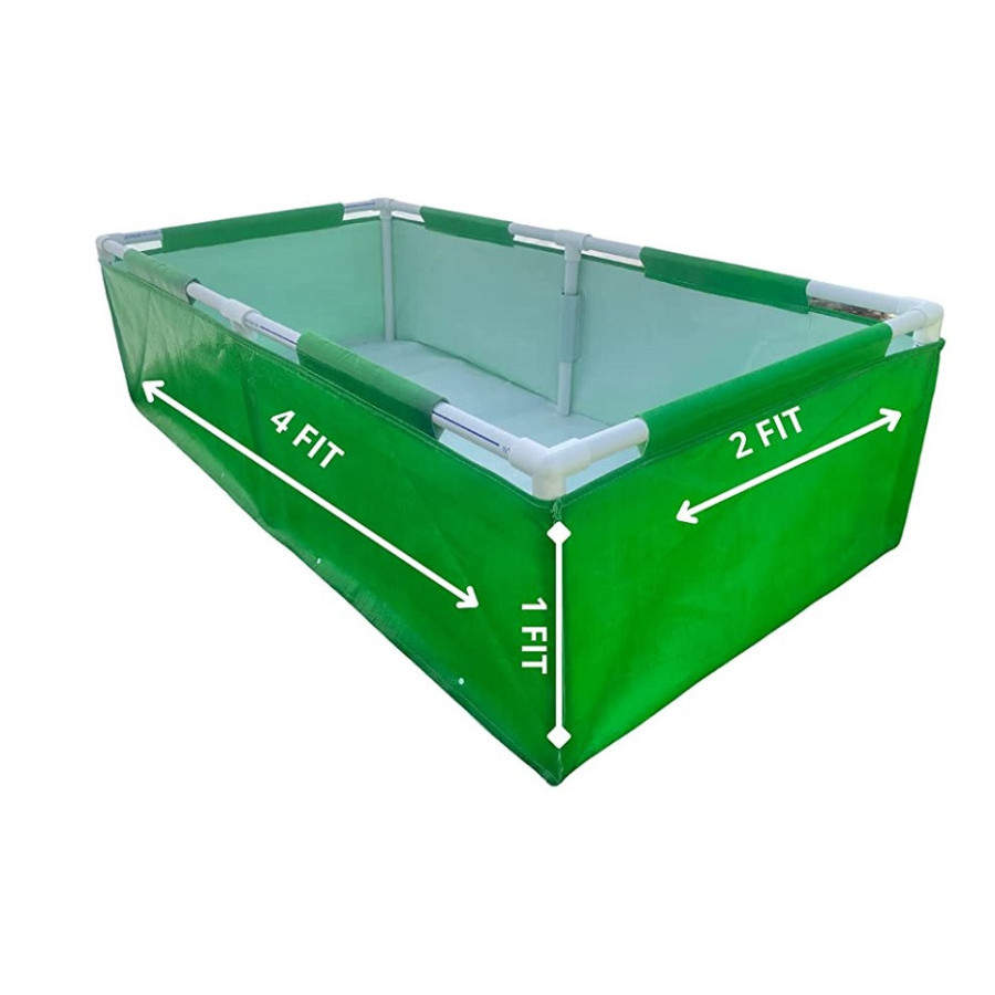 48 x 24 x 12 Inch (4 x 2 x 1 Ft) - 400 GSM HDPE Rectangular Grow Bag With Supporting PVC Pipes