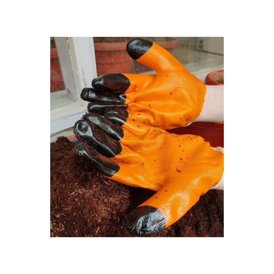 Gardening Gloves - Free Size (1 Pair) -Heavy Duty & Reusable Hand Gloves for Garden Agriculture