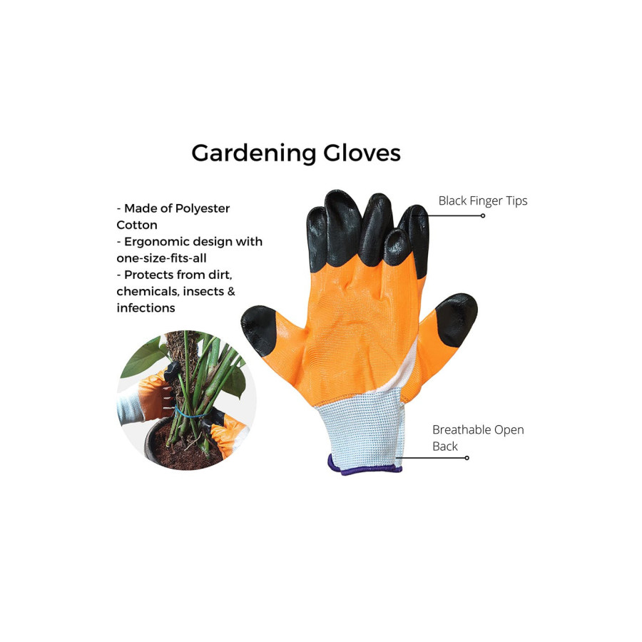 Gardening Gloves - Free Size (1 Pair) -Heavy Duty & Reusable Hand Gloves for Garden Agriculture