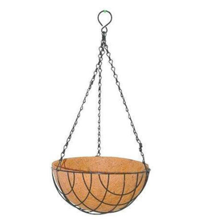 12 Inch Coir Hanging Pot With Liner and Chain full Set - 1 Piece