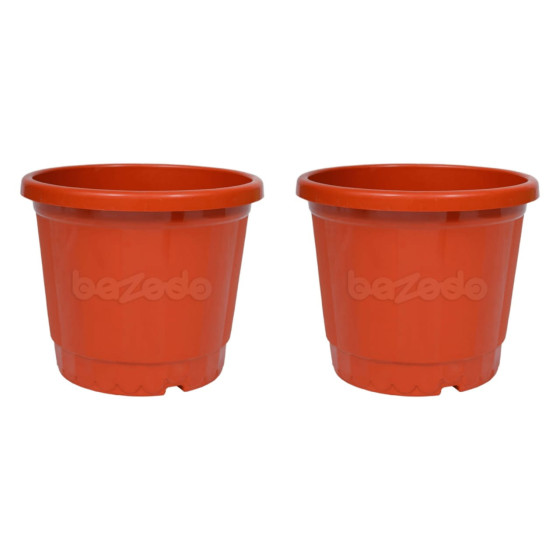 16 inch Plastic Pots - Terracotta Colour