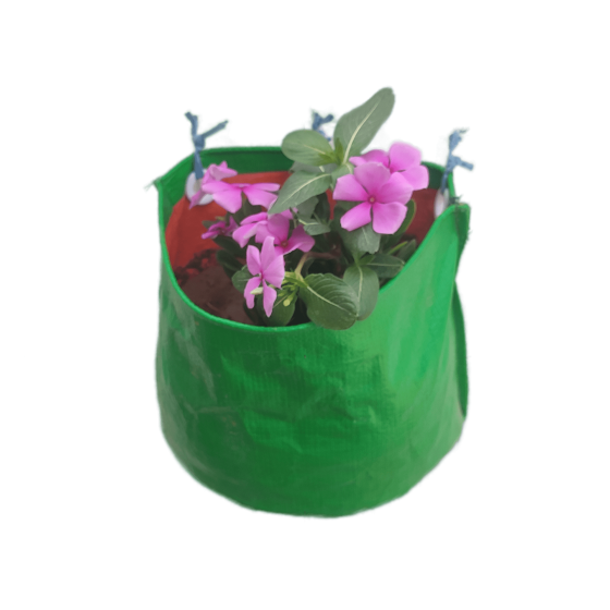 HDPE 220 GSM Vertical Hanging Grow Bag - (09 x 09 x 4.5 Inches ) - With Nylon 3 MM Rope