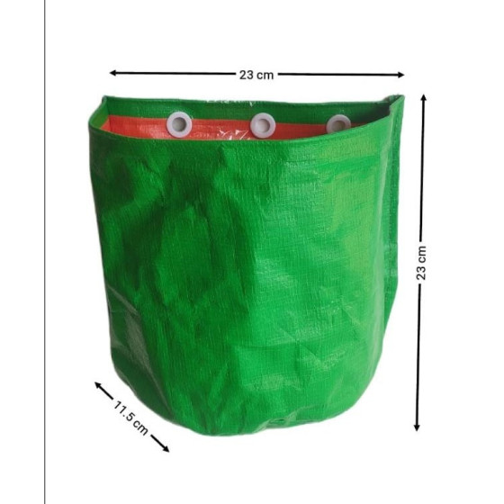 HDPE 220 GSM Vertical Hanging Grow Bag - (09 x 09 x 4.5 Inches ) - With Nylon 3 MM Rope