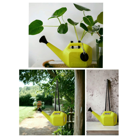 5 Litre Watering Can - Heavy and Virgin Plastic with Belt Handle