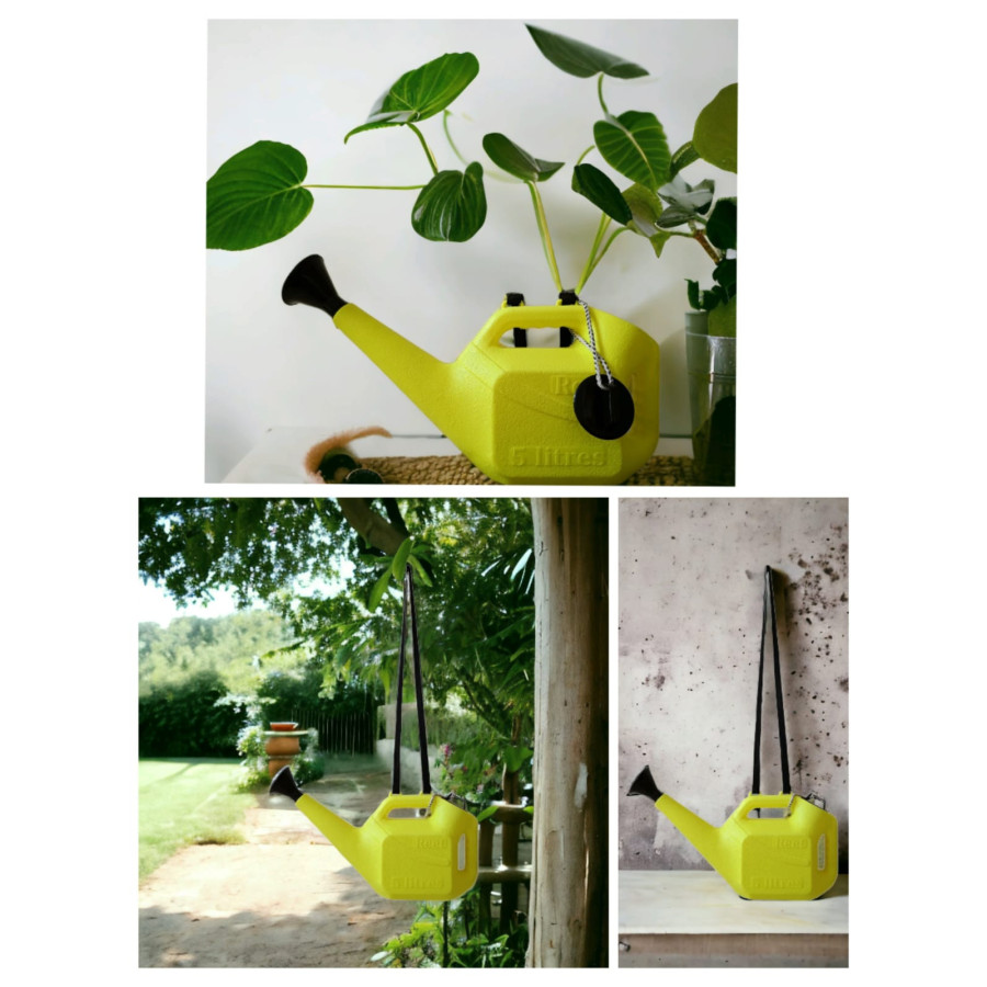 5 Litre Watering Can - Heavy and Virgin Plastic with Belt Handle