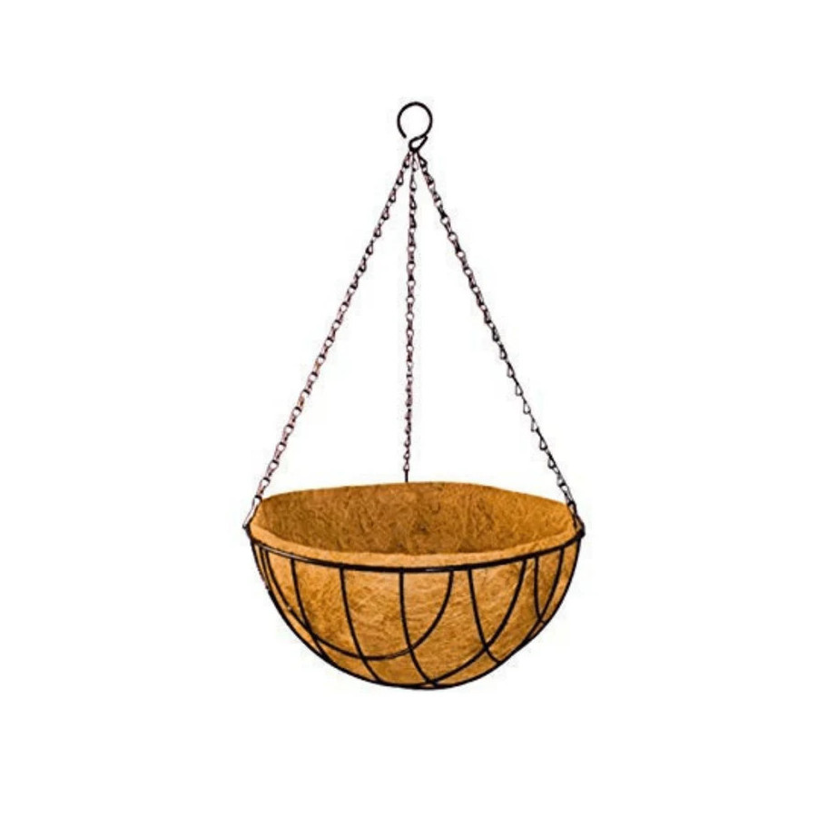 8 Inch Coir Hanging Pot basic with Hanging chain and Liner