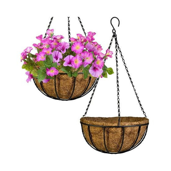 8 Inch Coir Hanging Pot basic with Hanging chain and Liner