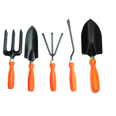 Garden Tools Kit - All in One Combo Pack - Big Trowel , Cultivator, Fork, Weeder, Transplanter - Bazodo