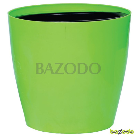 Self Watering Indoor Plastic Pot With Inner Pot Set - Green Color - Bazodo