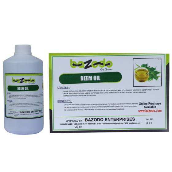 Neem Oil Pesticide-(100 ml to 5 Litre)(Water Soluble-2200 PPM) For Spray on Plants & Garden