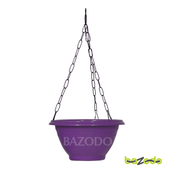 Plastic Hanging Planter Pot Plain Smart Model - Violet Color - Bazodo