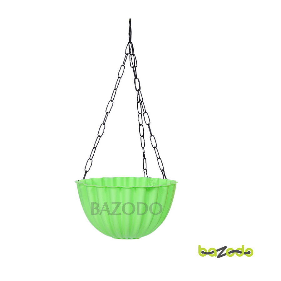Bazodo Plastic Hanging Planter Pot Designer Model- Light Green Colour