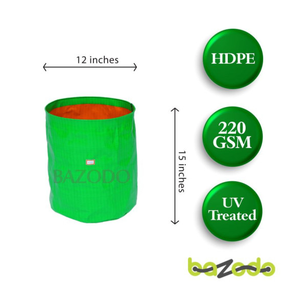 Bazodo HDPE Grow Bag 12 x 15 inch ( 1 x 1.25 feet ) - Round