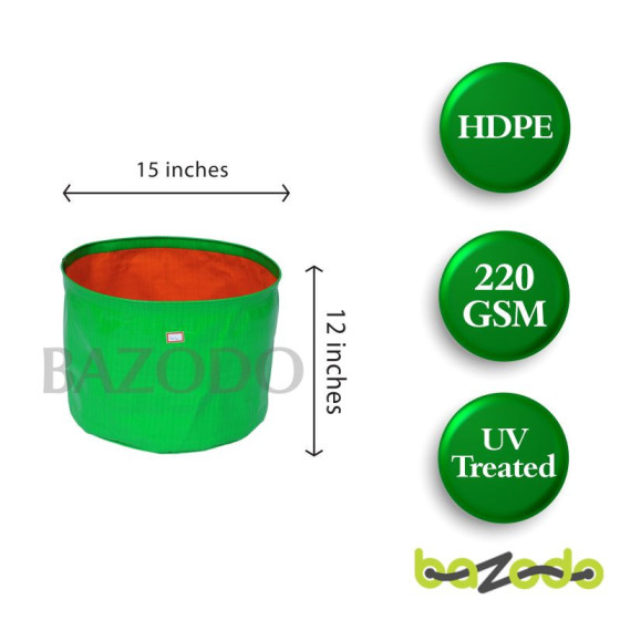 HDPE Grow Bag 15 x 12 inch ( 1.25 x 1 feet ) - Round | Bazodo