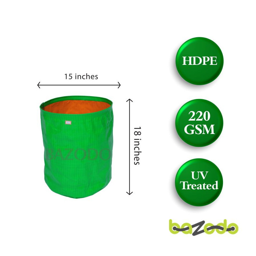 HDPE Grow Bag 15 x 18 inch ( 1.25 x 1.5 feet ) - Round | Bazodo