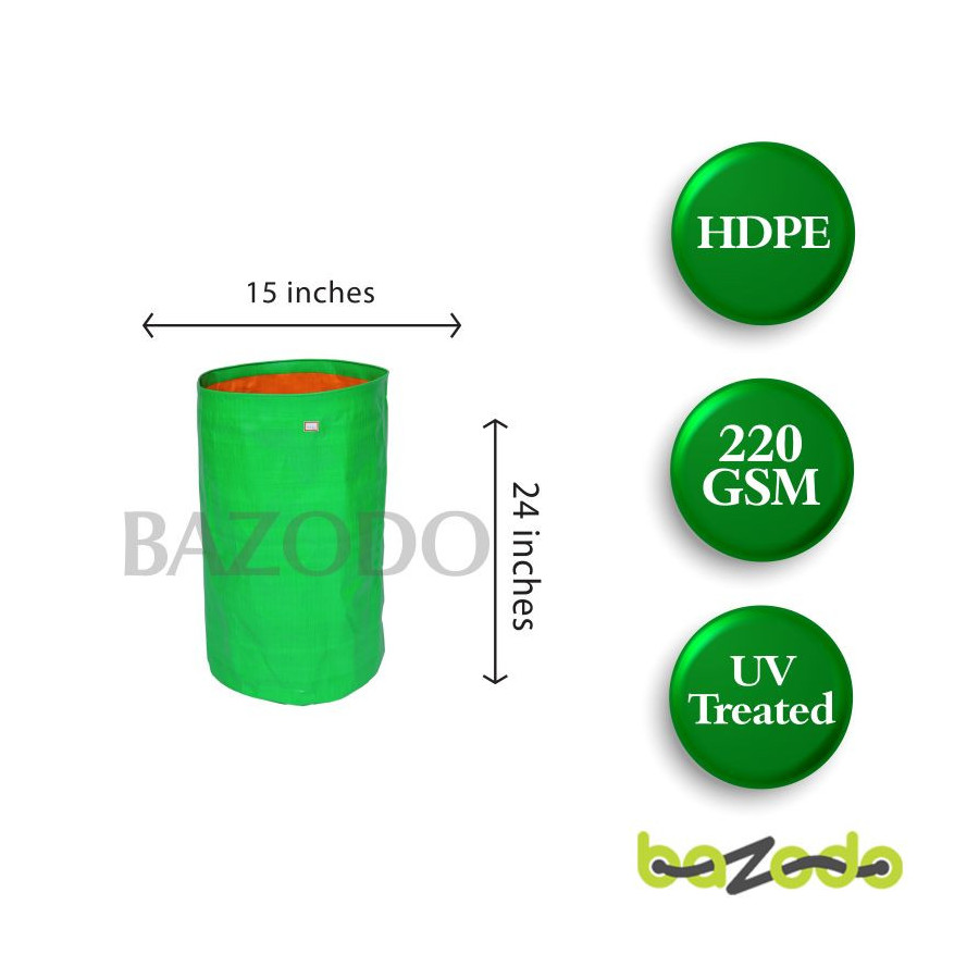 Bazodo - HDPE Grow Bag 15 x 24 inch ( 1.25 x 2 feet ) - Round