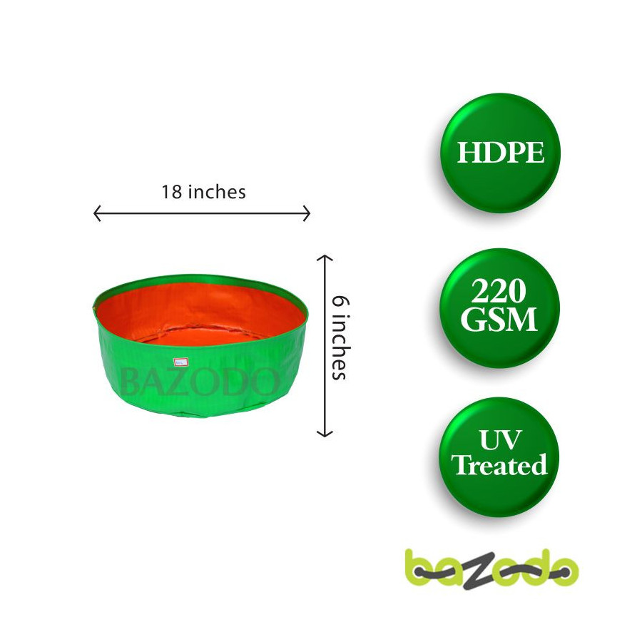 Bazodo - HDPE Grow Bag 18 x 06 inch ( 1.5 x 0.5 feet ) - Round
