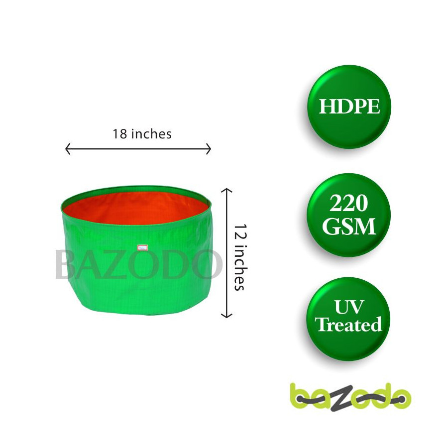 HDPE Grow Bag 18 x 12 inch ( 1.5 x 1 feet ) - Round | Bazodo