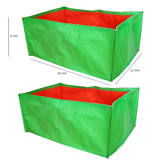 Bazodo - HDPE Grow Bag 18 x 18 x 12 inch ( 1.5 x 1.5 x 1 feet ) - Rectangular