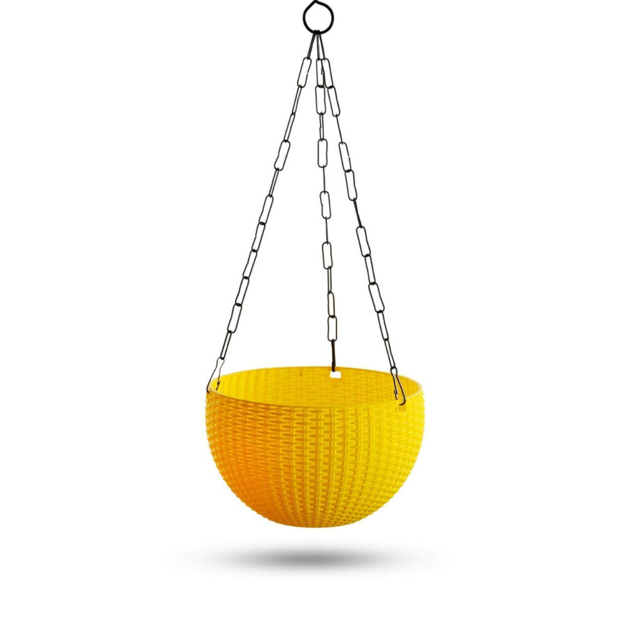 Ultra Model Virgin Plastic Hanging Pot - Yellow Color - Bazodo