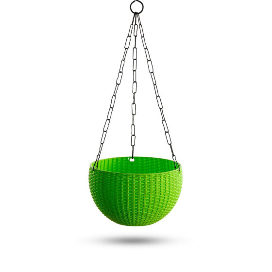 Ultra Model Virgin Plastic Hanging Pot - Green Color - Bazodo