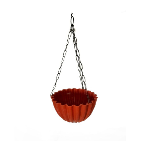 Plastic Hanging Planter Pot Designer Model - Brown Color - Bazodo