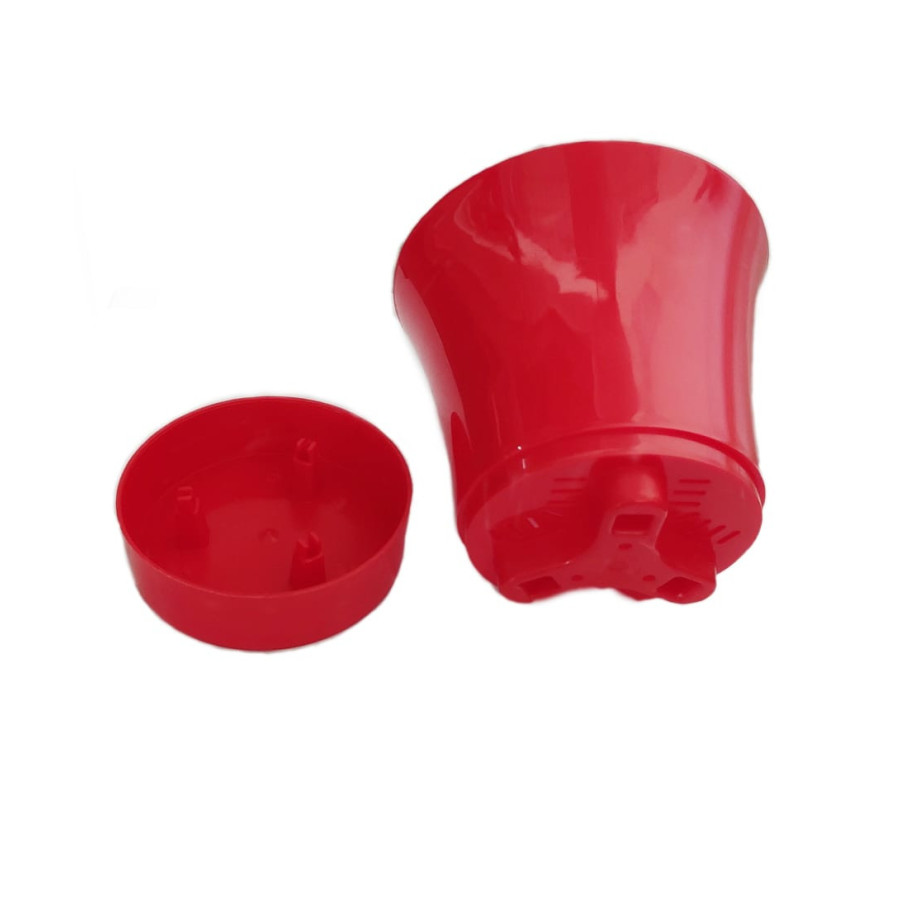 Self Watering Plastic Pots For Indoor Plants - Red Color - Bazodo