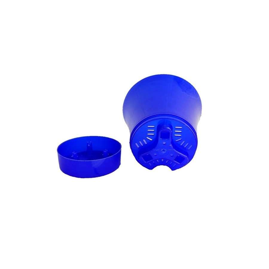 Self Watering Plastic Pots For Indoor Plants - Blue Color - Bazodo