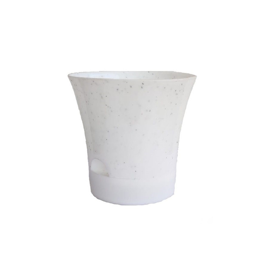 Self Watering Plastic Pots For Indoor Plants - White Color - Bazodo