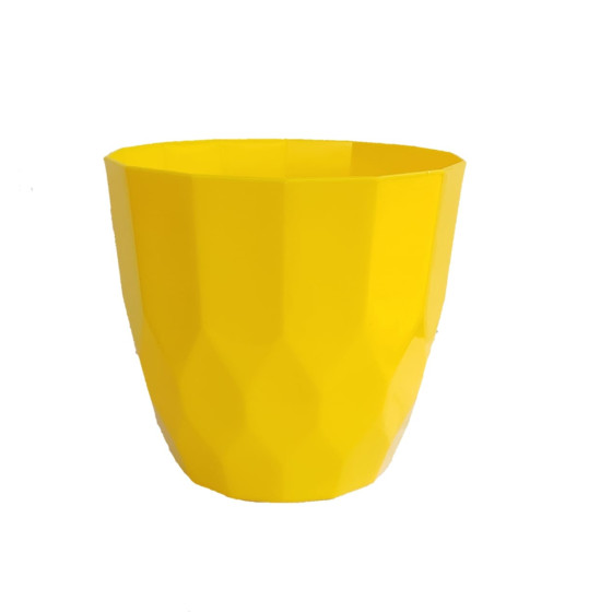 Orchid Indoor Tabletop Small Planter Plastic Pot - Yellow Color - Bazodo