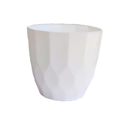 Orchid Indoor Tabletop Small Planter Plastic Pot - White Color - Bazodo